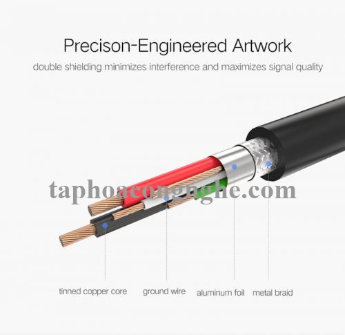 Ugreen 10351 3M màu Đen Cáp USB 2.0 sang USB B máy in đầu mạ vàng US135 30010351